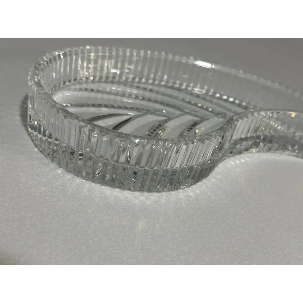 Waterford Crystal Hallmarked‎ Leaf Paisley Shaped Vanity Tray Dish From Ireland